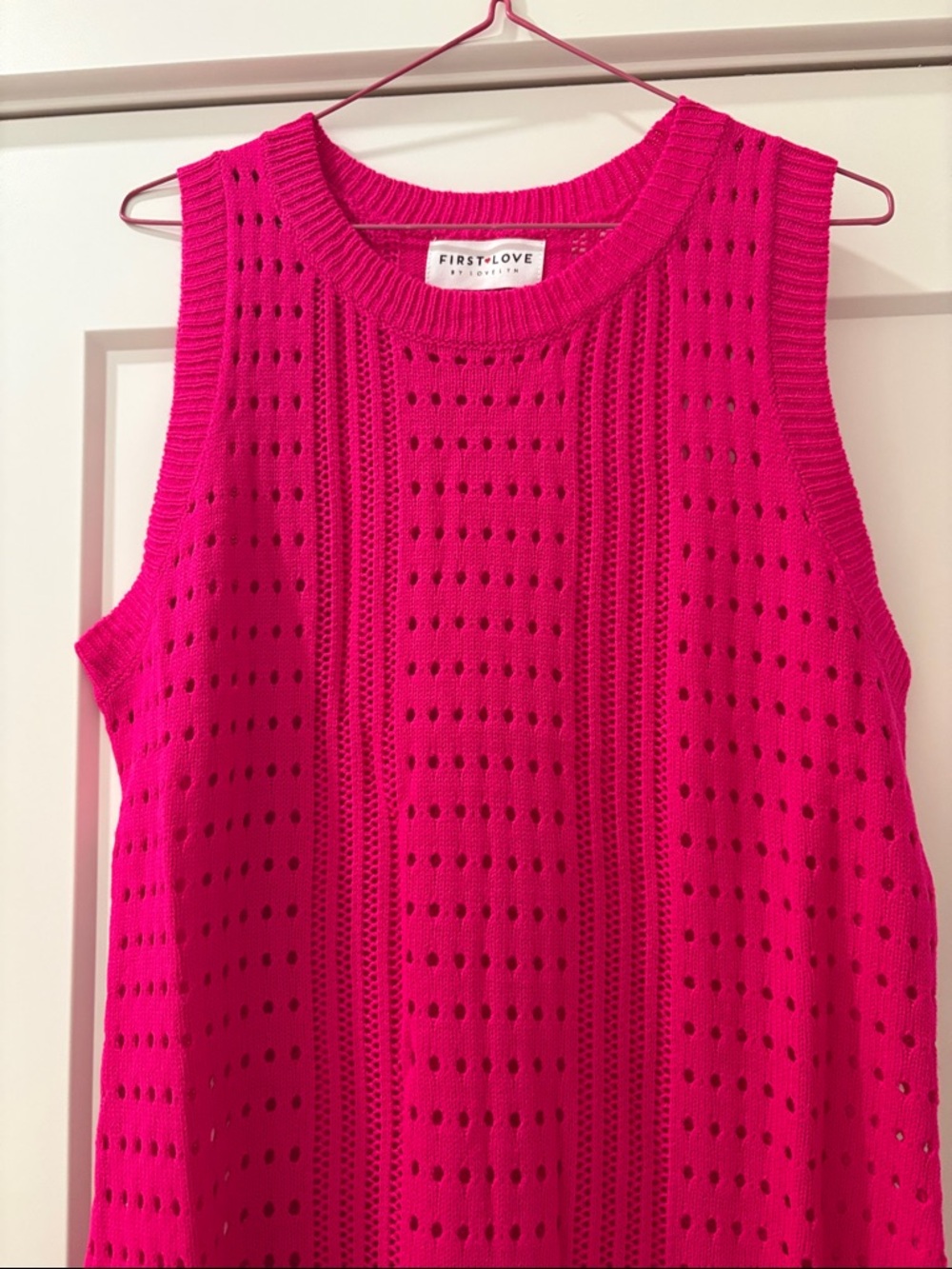 NEW [First Love] Crochet Sleeveless Sheer Maxi Cover-Up Dress Women's Plus Sizes - Picture 10 of 13